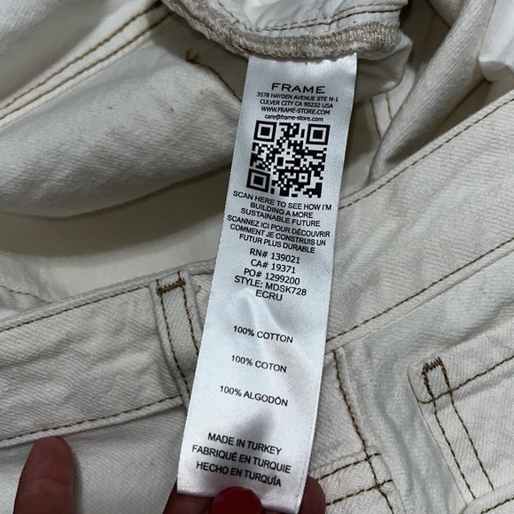 Frame Denim Midi Skirt Ecru 34 - Picture 9 of 9